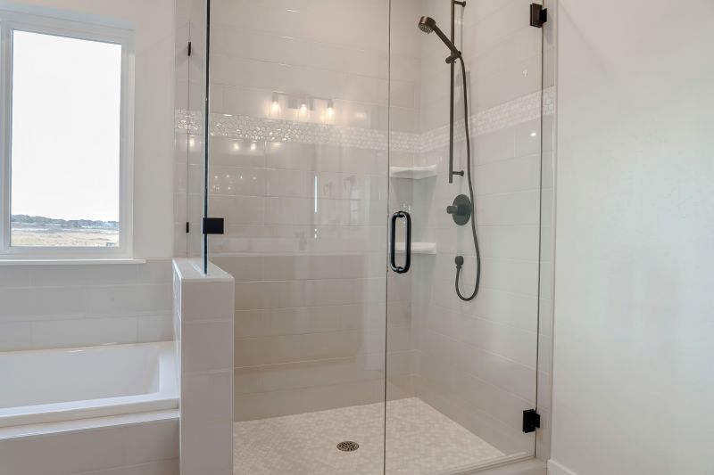 Open Shower with Matte Black Accents